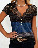 Svenja | T-Shirt mit Patchwork-Spitze