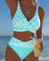 Noemi | Zweiteiliger Bikini mit BH-Schnitt und Diamantmuster
