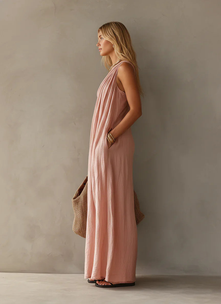 Elegantes ärmelloses Maxikleid mit One-Shoulder-Design