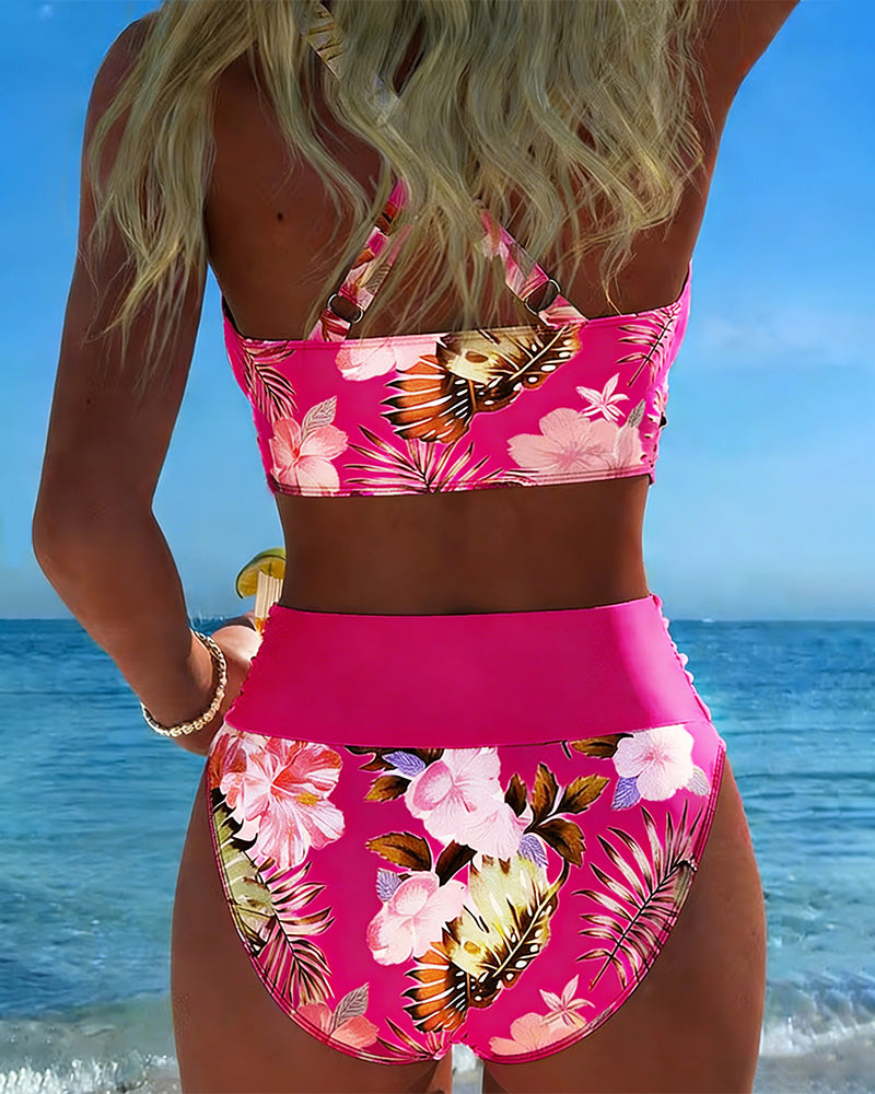 Jessica | Bikini mit Kontrast-Blumenmuster