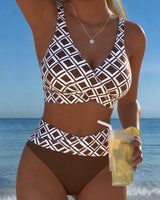 Noemi | Zweiteiliger Bikini mit BH-Schnitt und Diamantmuster
