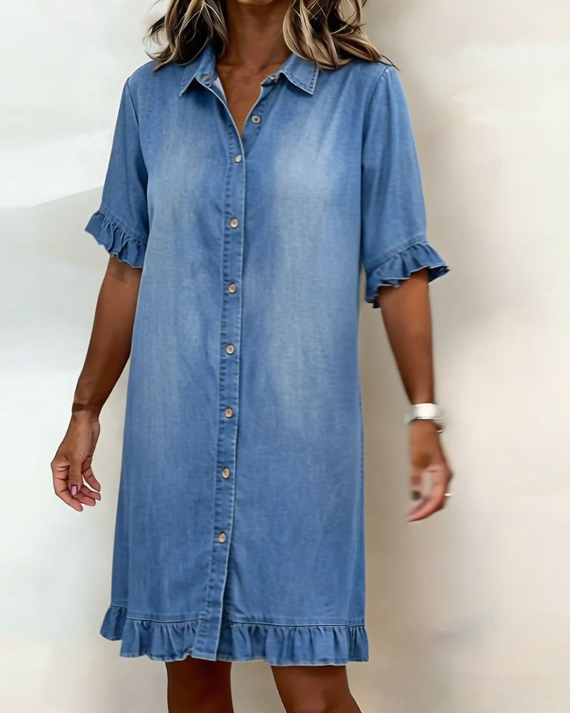Freya | Bequemes Jeanskleid mit schmeichelnder Raffung