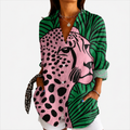 Lea | Bluse mit tropischem Leo-Print