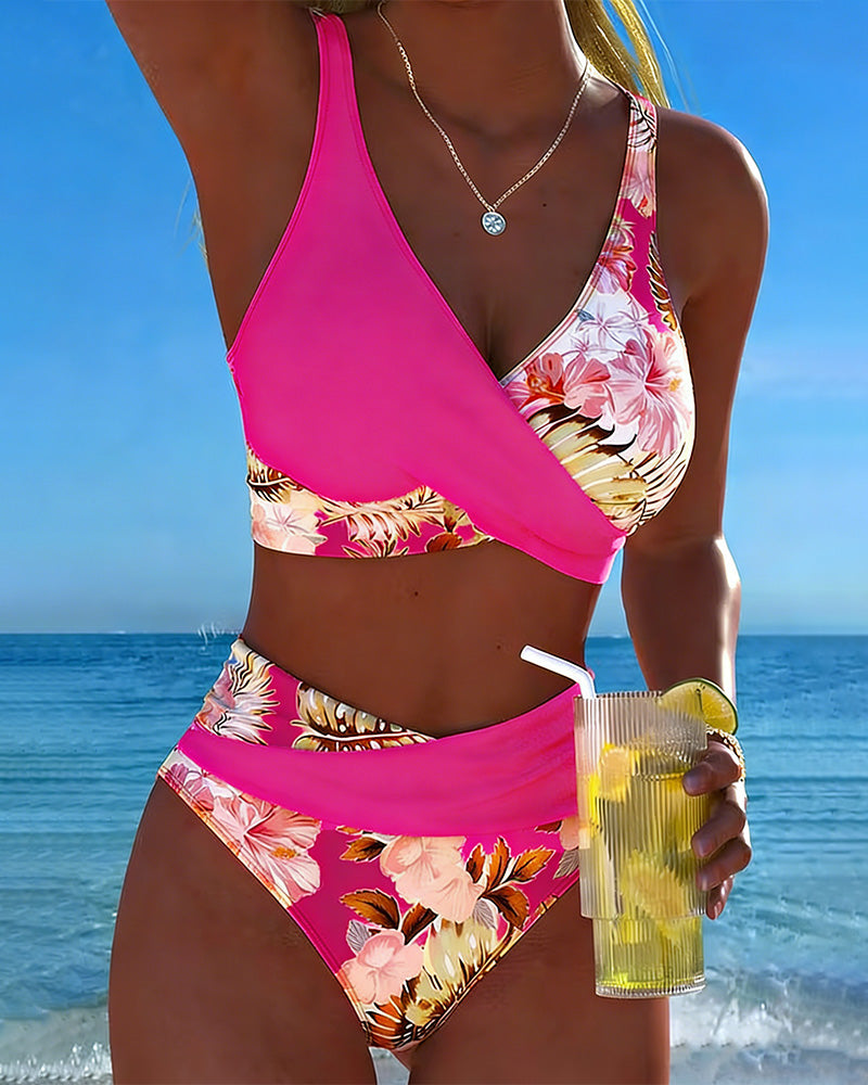 Jessica | Bikini mit Kontrast-Blumenmuster