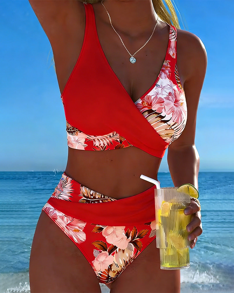 Jessica | Bikini mit Kontrast-Blumenmuster