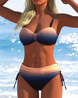 Aline | Bikini mit Farbverlauf und Kordelzug