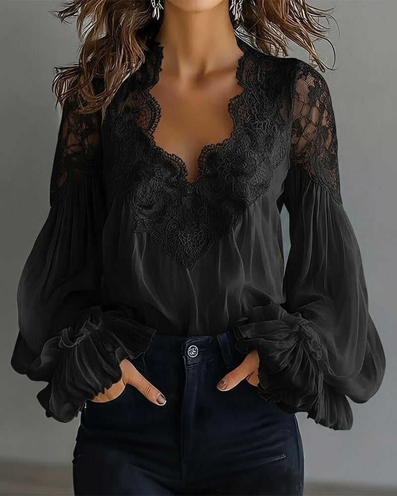 Frieda | Patchwork-Spitzenbluse