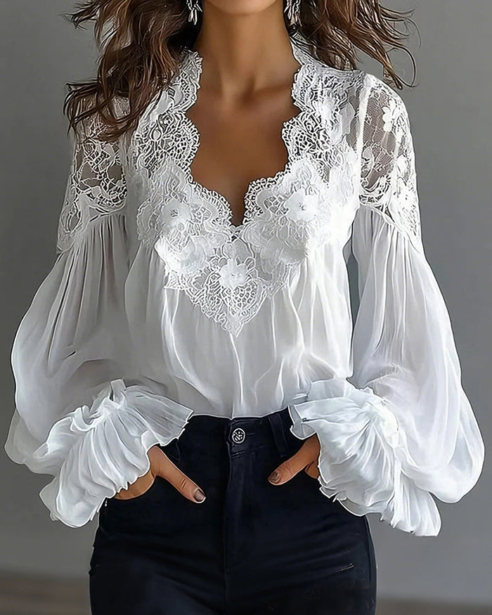 Frieda | Patchwork-Spitzenbluse