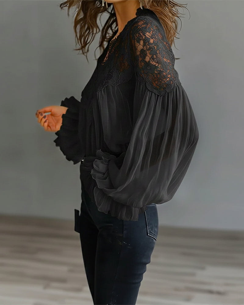 Frieda | Patchwork-Spitzenbluse
