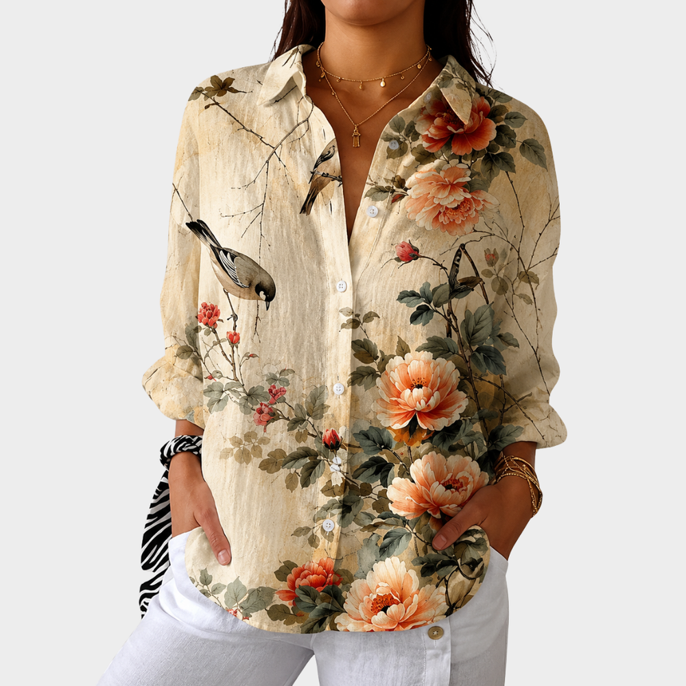 Kerstin | Leichte bunte Blumenbluse