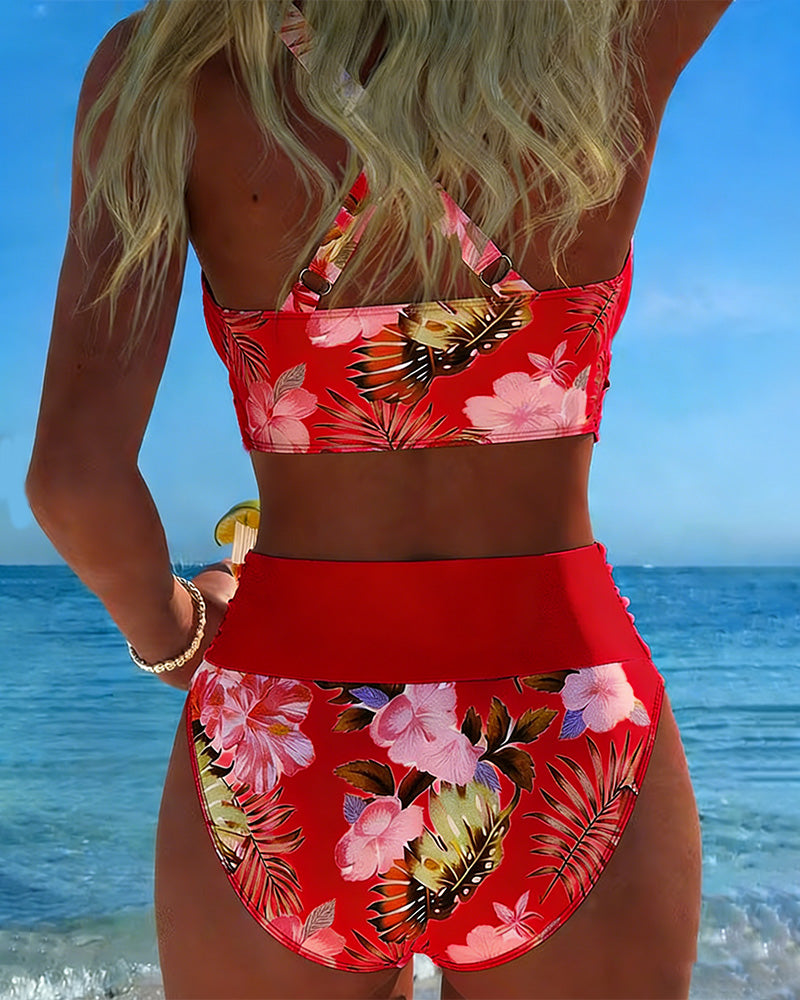 Jessica | Bikini mit Kontrast-Blumenmuster