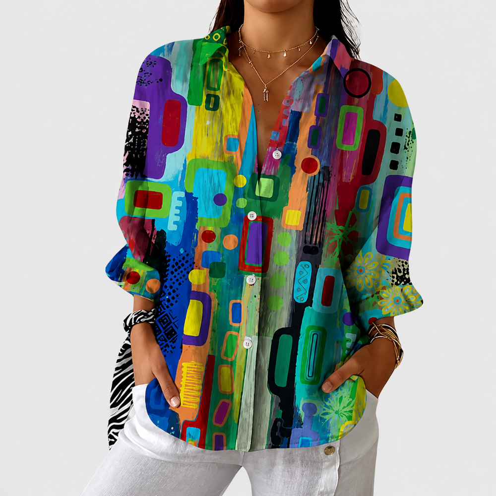 Carina | Leichte, bunte Blumenbluse