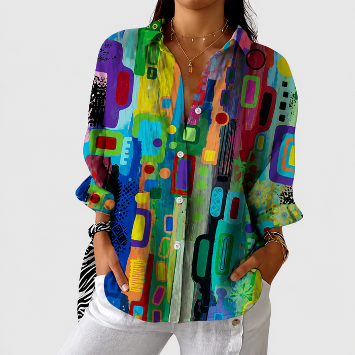 Carina | Leichte, bunte Blumenbluse