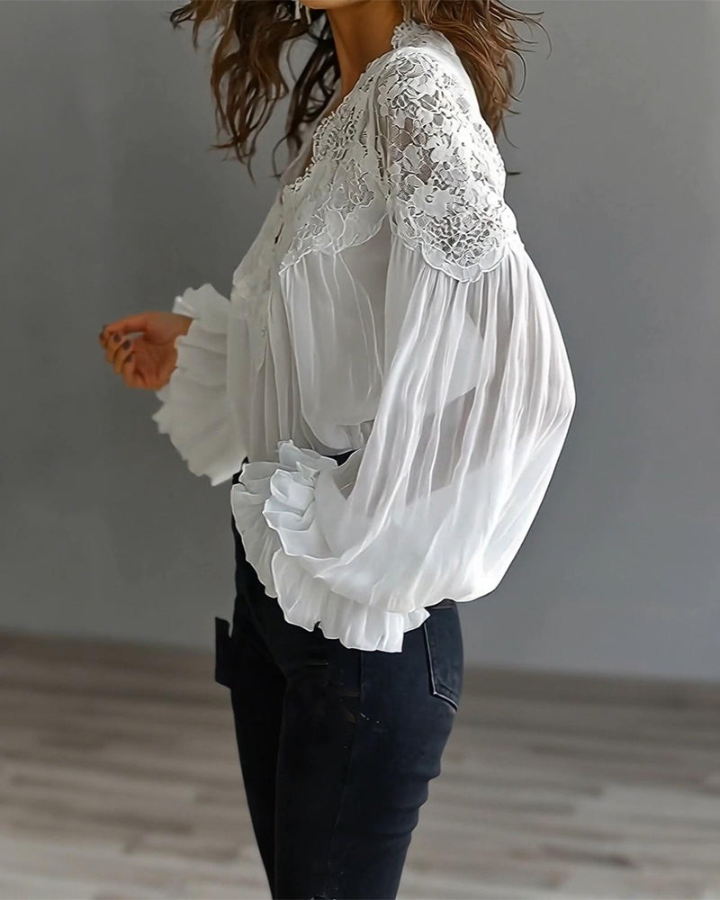 Frieda | Patchwork-Spitzenbluse