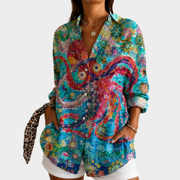 Annika | Bluse mit Ozean-Blütenprint