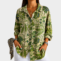 Ruth | Bluse mit grünem Gartenprint