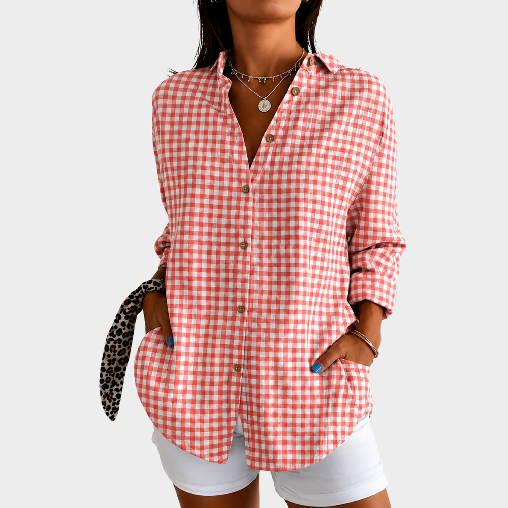 Inge | Bluse mit Korallen-Print
