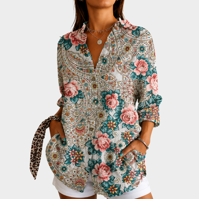 Heidi | Bluse mit Vintage-Rosenprint