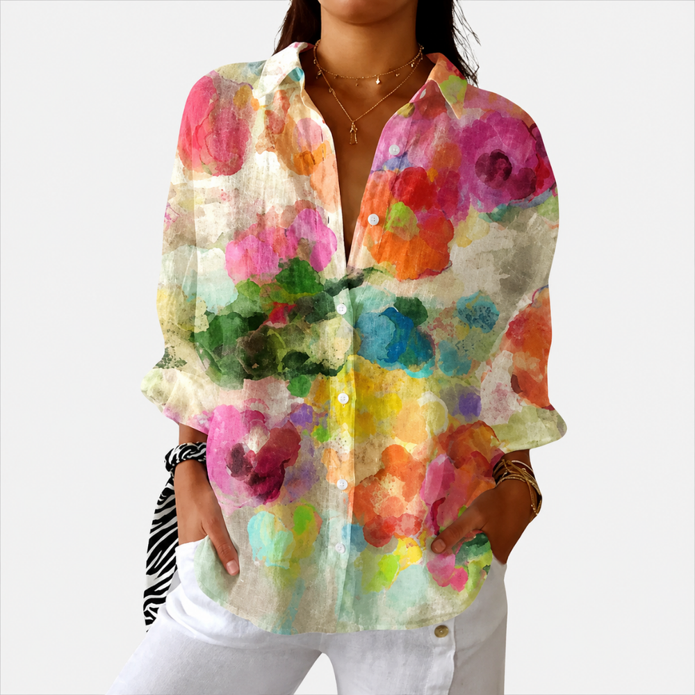 Chiara | Leichte bunte Blumenbluse