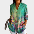 Martina | Bluse mit smaragdgrünem Wiesenprint