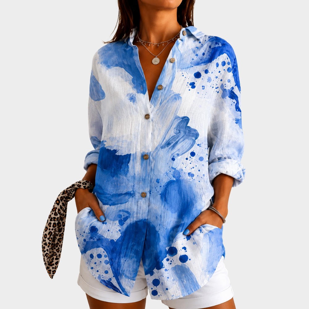 Verena | Bluse mit Aquarell-Print