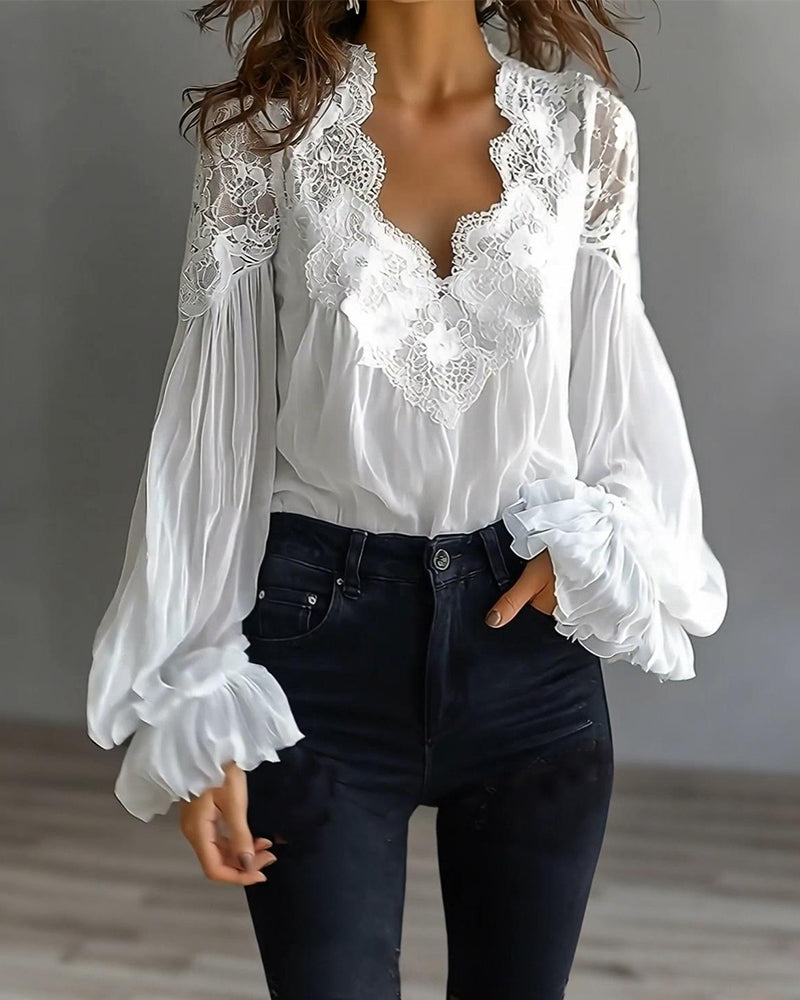 Frieda | Patchwork-Spitzenbluse