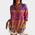 Sabine | Bluse mit Garten-Mosaik-Print