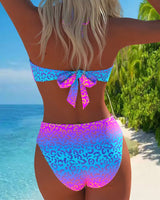 Delphine | Halter-Badeanzug mit Leo-Print und Farbverlauf
