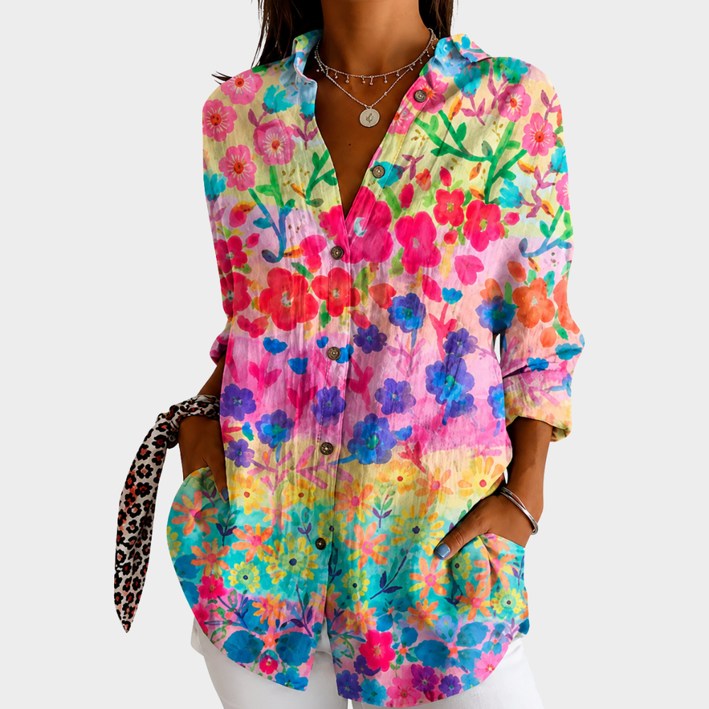 Erika | Bluse mit Wiesenblumen-Print