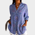 Gudrun | Bluse mit Lavendel-Mosaik
