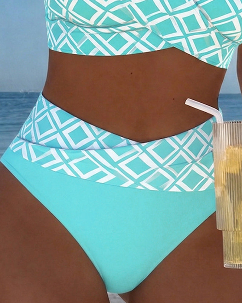 Noemi | Zweiteiliger Bikini mit BH-Schnitt und Diamantmuster