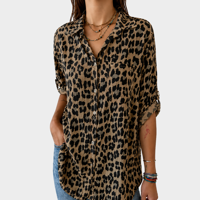 Helga | Lässige Bluse mit Safari-Print