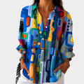 Nadja | Statement-Bluse mit Mosaik-Print