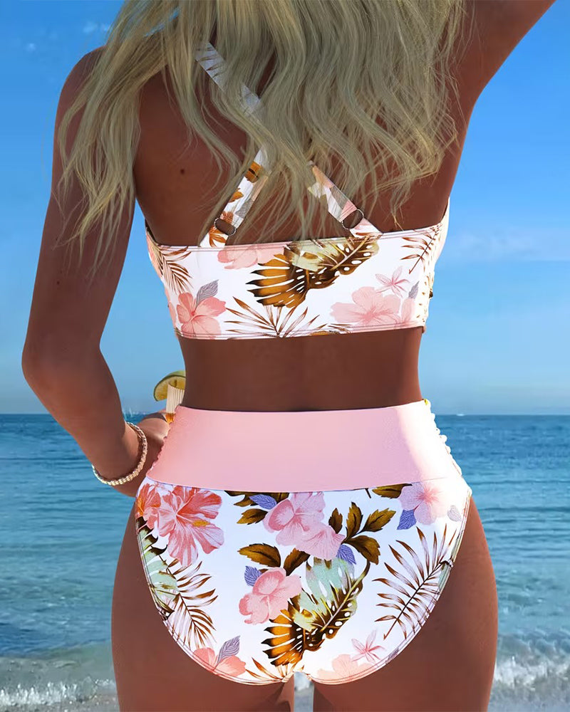 Jessica | Bikini mit Kontrast-Blumenmuster