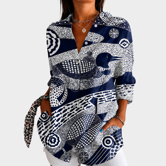 Marie | Bluse mit Mosaik-Print