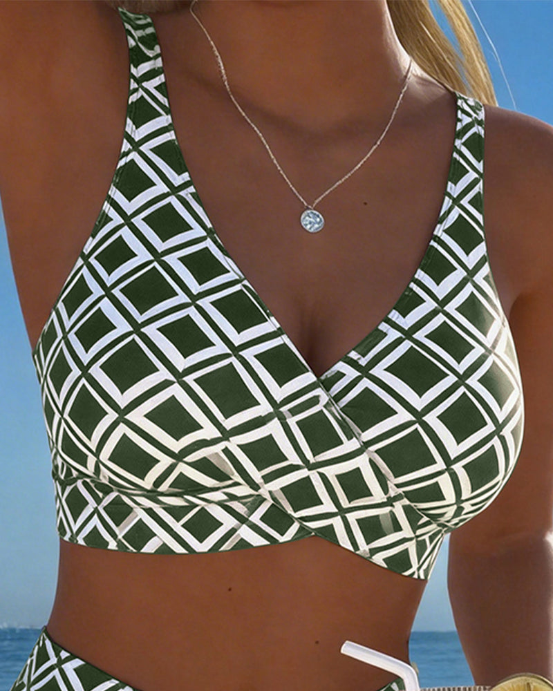 Noemi | Zweiteiliger Bikini mit BH-Schnitt und Diamantmuster