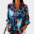 Marlies | Statement-Bluse mit Dämmerungs-Gartenprint