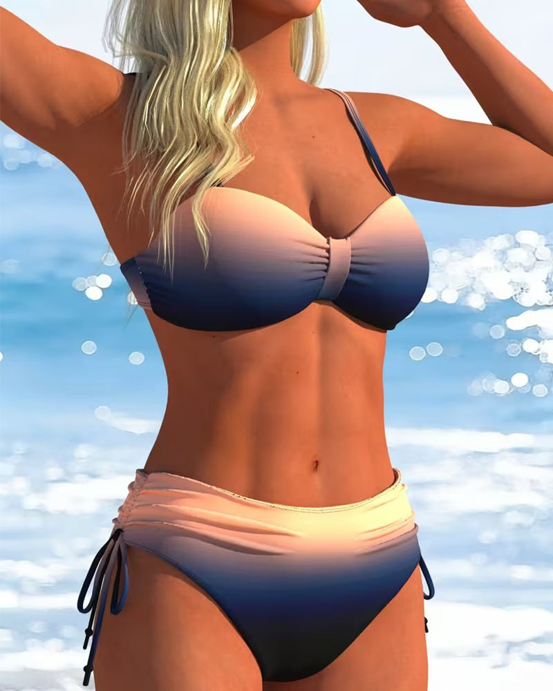 Aline | Bikini mit Farbverlauf und Kordelzug