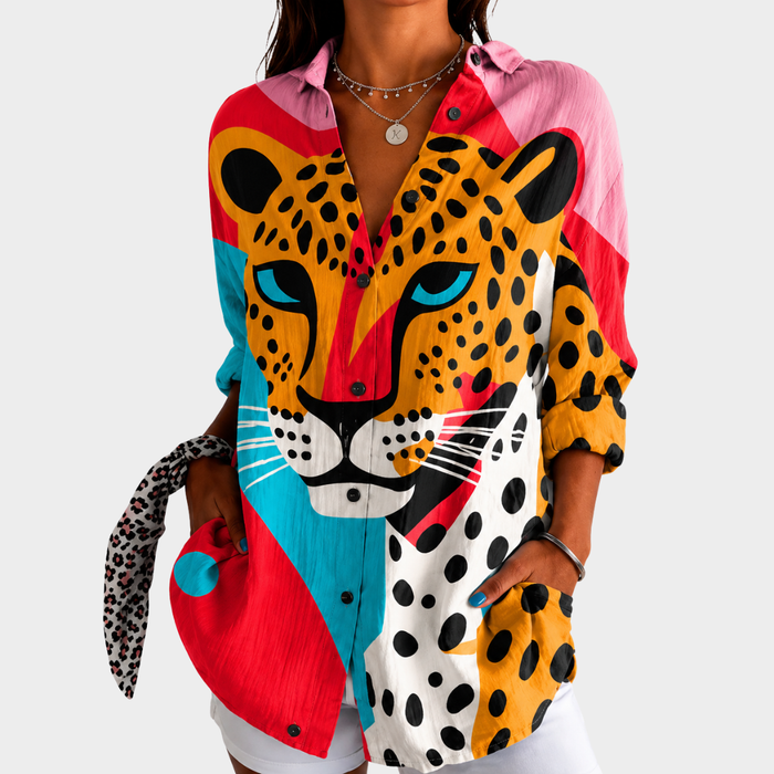 Ida | Bluse mit Leo-Print