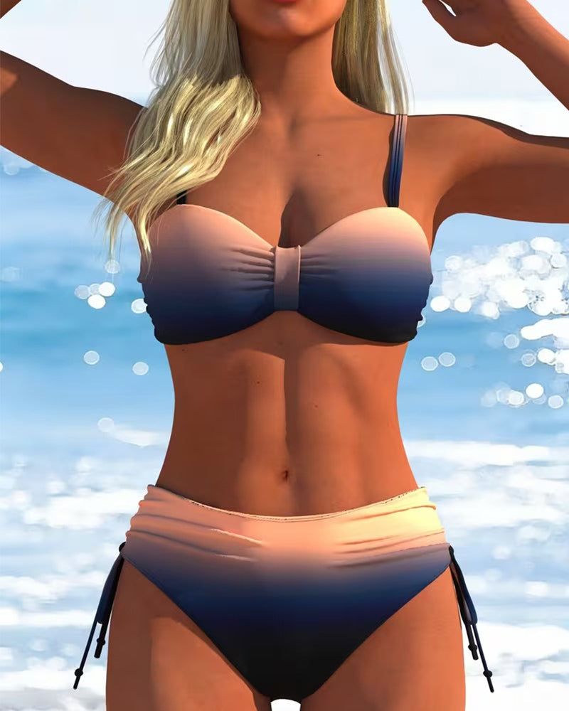 Aline | Bikini mit Farbverlauf und Kordelzug