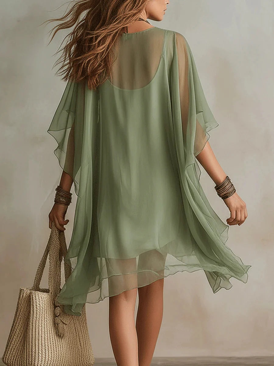 Ursula | Chiffon-Kleid im 2-in-1-Look