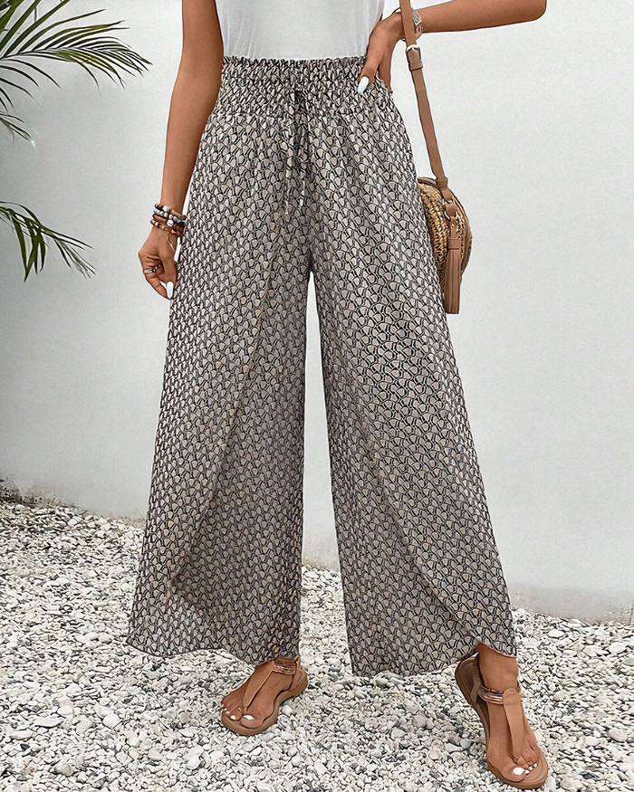 Lisette | Hose mit weitem Bein und geometrischem Druck