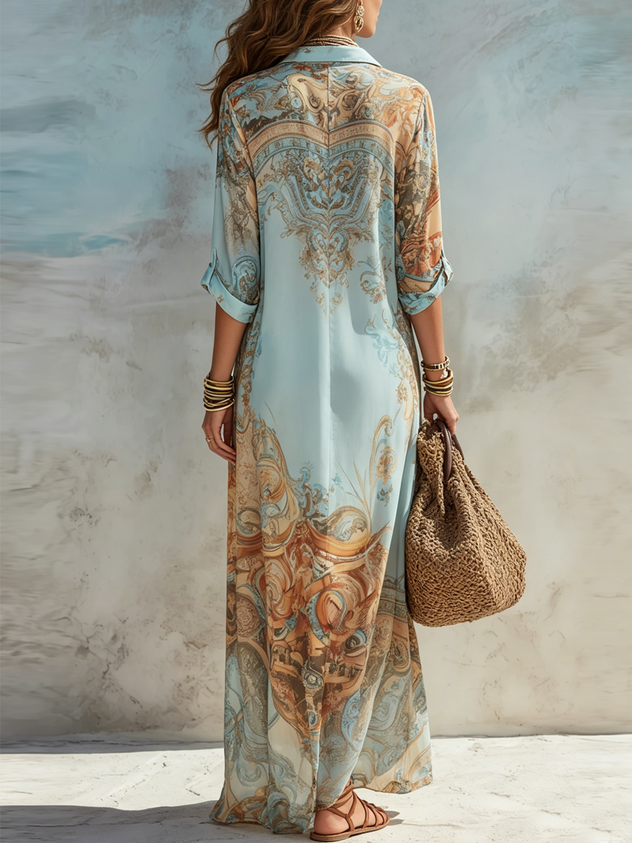 Serena | Chemisier-Kleid im Mediterran-Stil