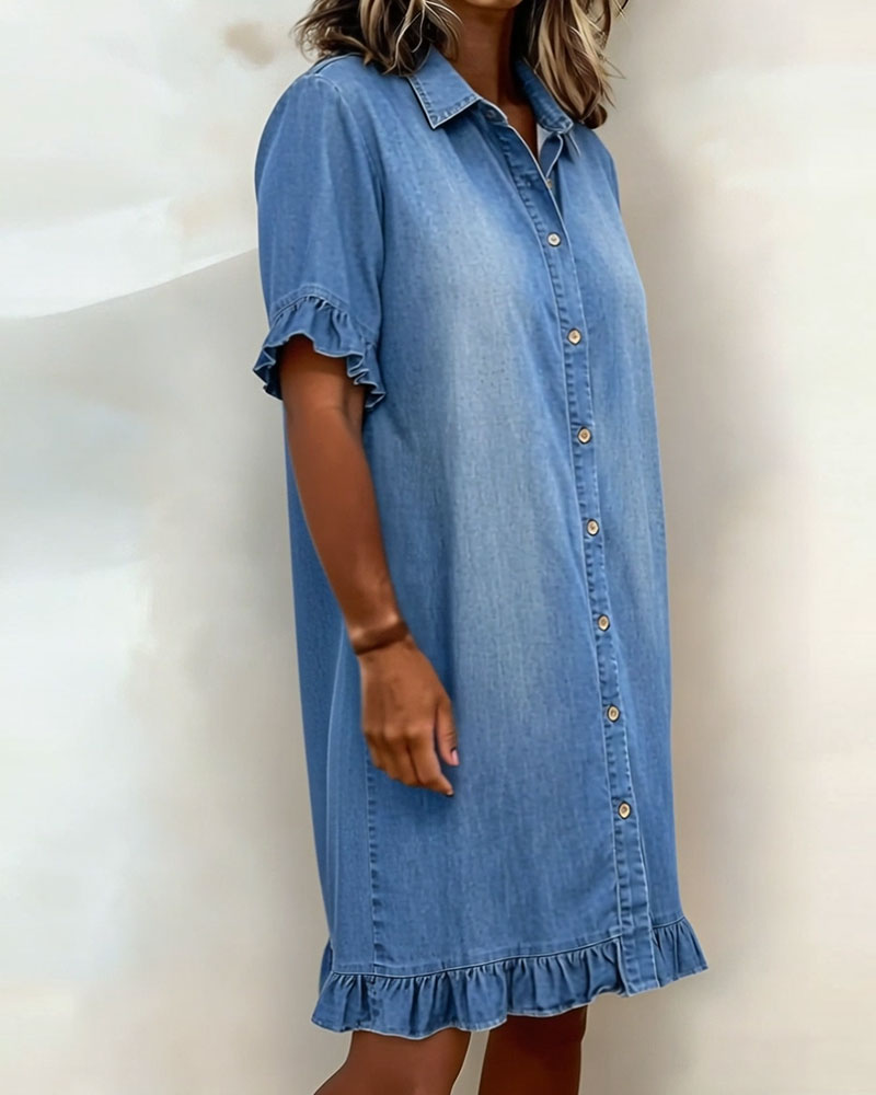 Freya | Bequemes Jeanskleid mit schmeichelnder Raffung