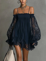 Petra | Chiffonkleid mit Off-Shoulder-Ausschnitt