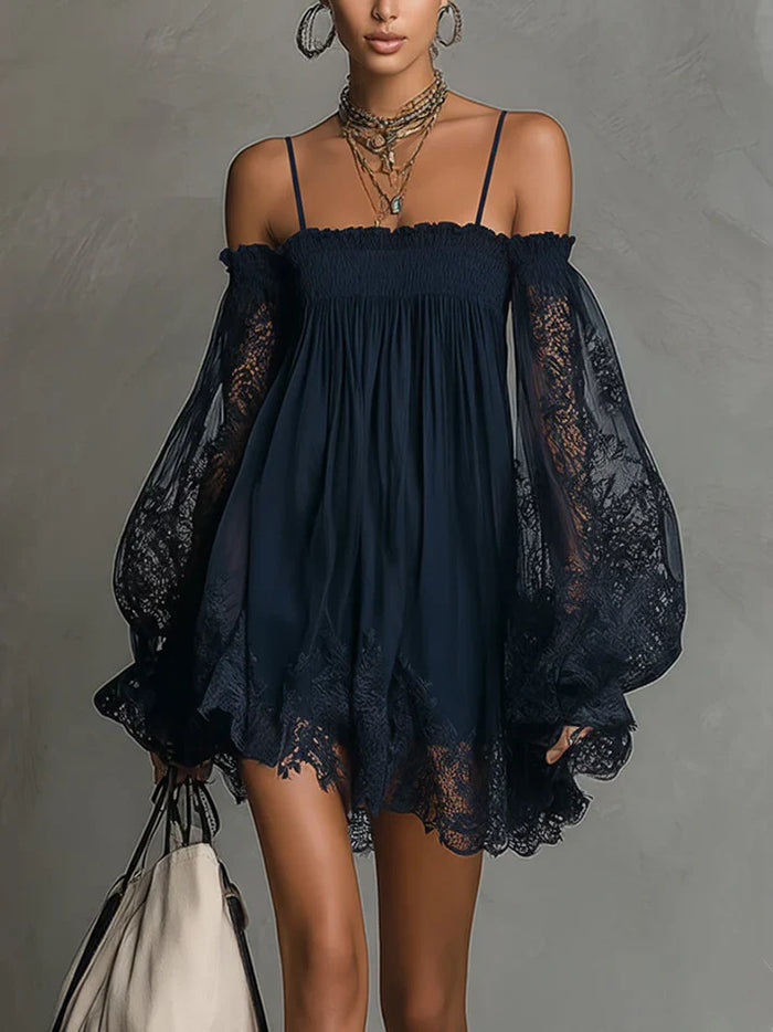 Petra | Chiffonkleid mit Off-Shoulder-Ausschnitt