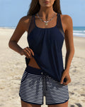 Céline | Schlichter gestreifter Tankini-Shorty