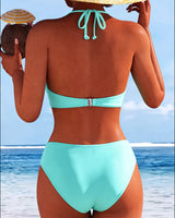 Cindy | Schlichter Bikini mit Halterausschnitt