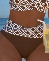 Noemi | Zweiteiliger Bikini mit BH-Schnitt und Diamantmuster