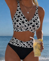 Noemi | Zweiteiliger Bikini mit BH-Schnitt und Diamantmuster